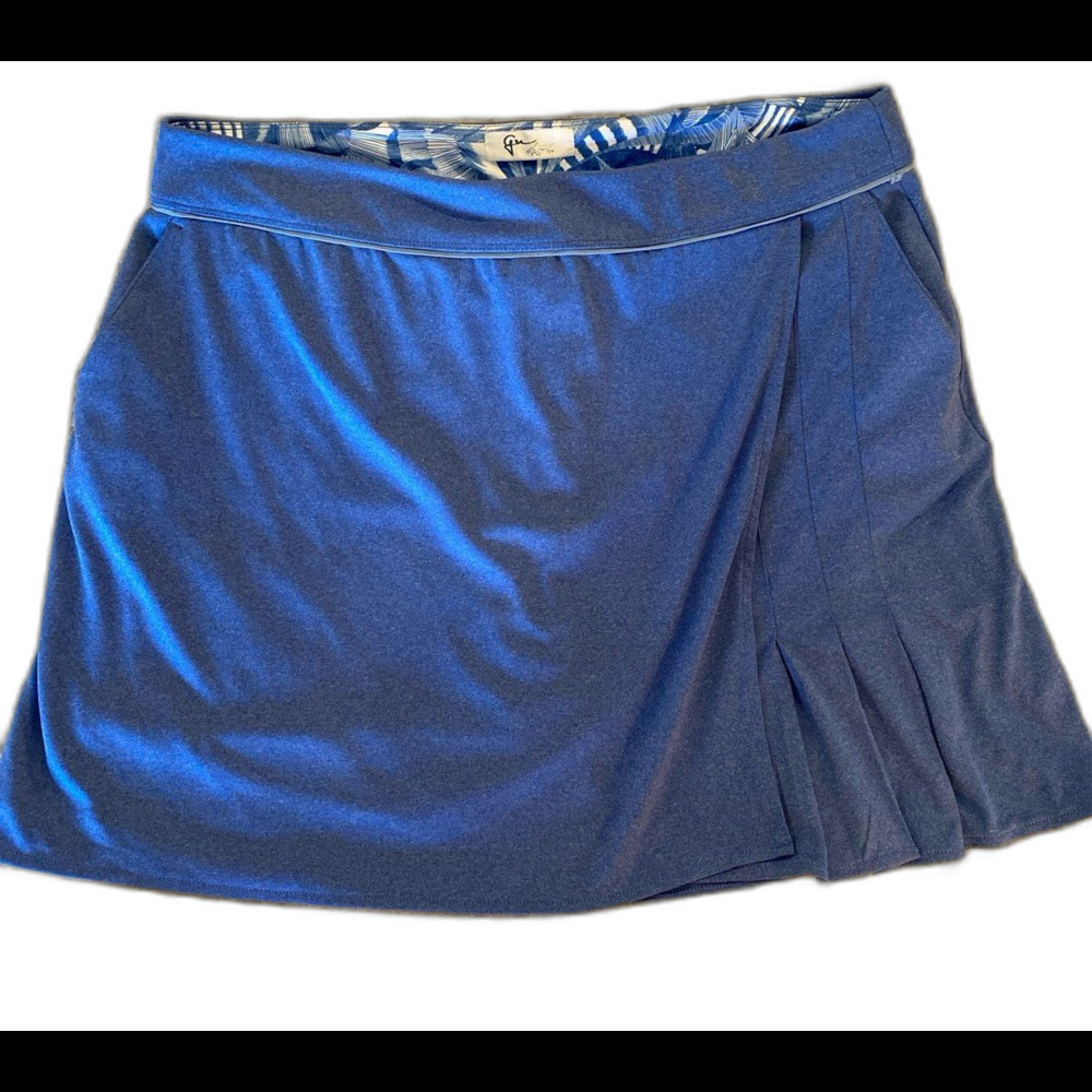 Greg Norman’s Skort Plus Size XL Blue‎ Pull On 3 Pockets 100% Polyester Comfy
